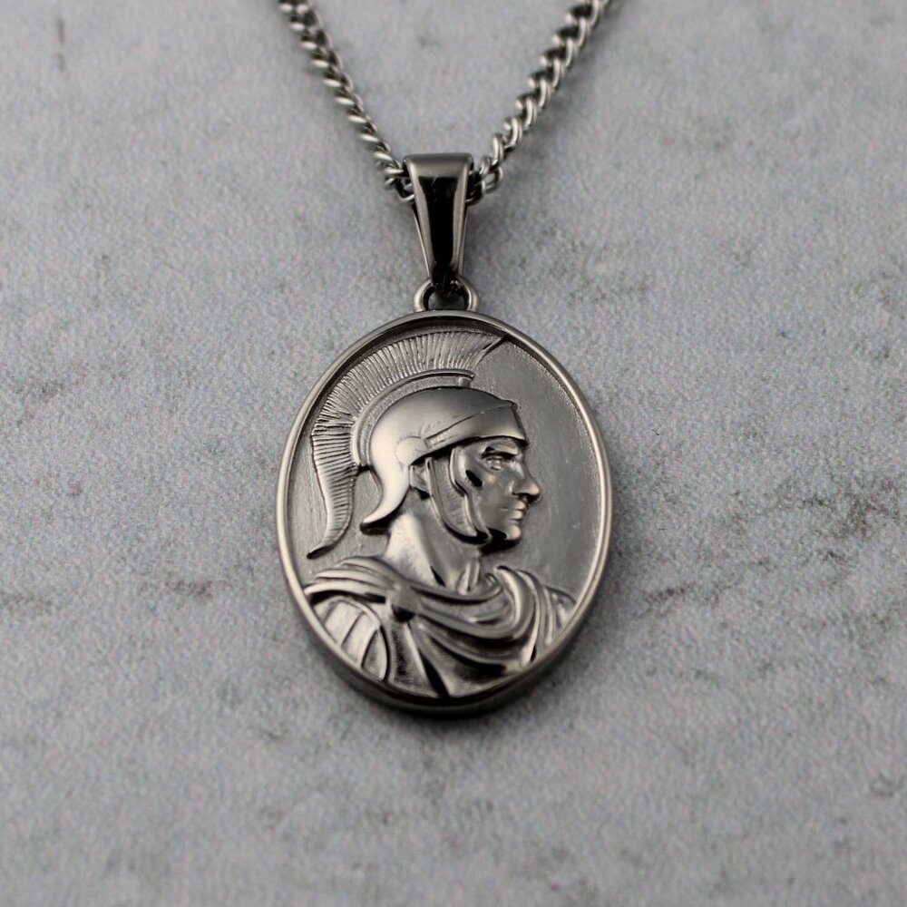 Silver Centurion Pendant Chain Necklace